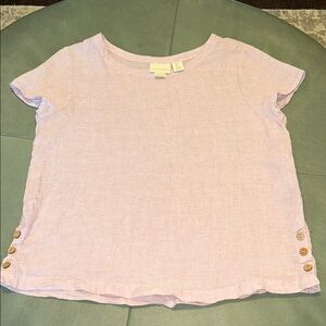 Cynthia Rowley Light Purple Linen Top